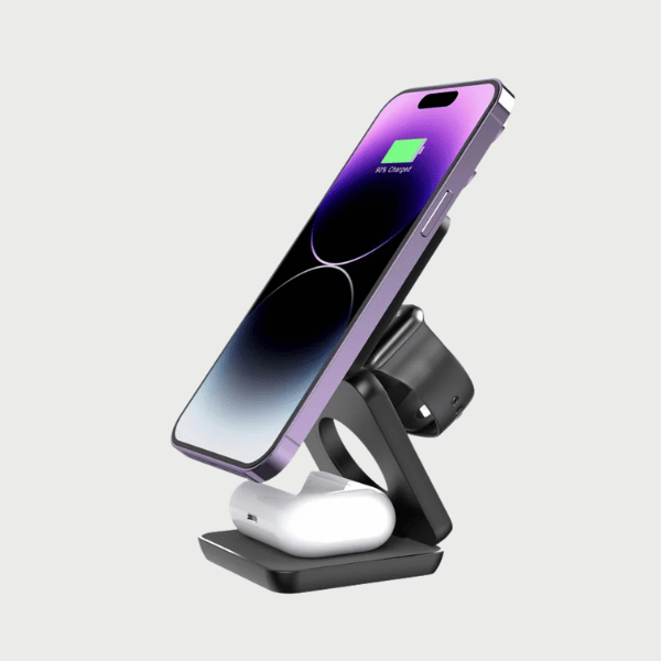 3-in-1 Foldable Wireless Charger – Travel-Ready Convenience